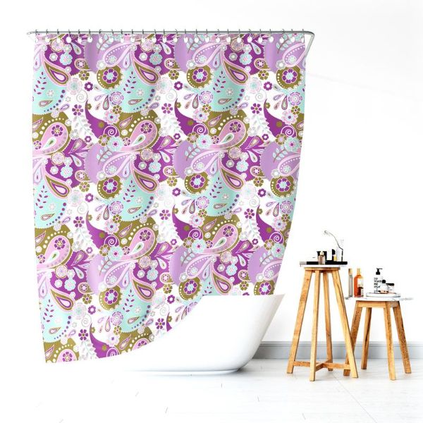 Peva Shower Curtain With 12 Metal Hooks - 178cm x 183cm