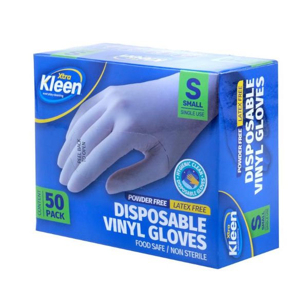 50 Pack Small Vinyl Disposable Gloves