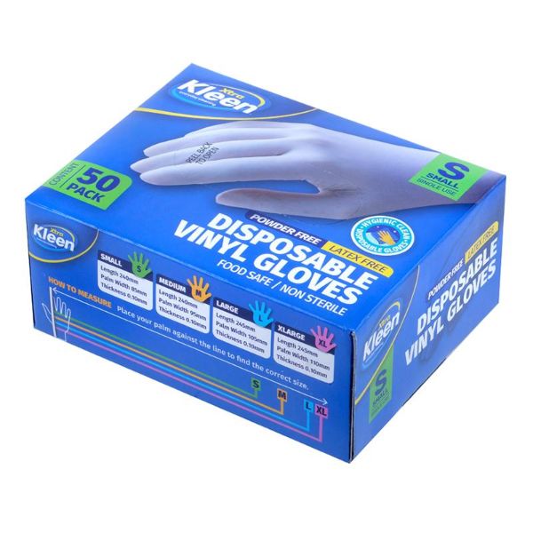 50 Pack Small Vinyl Disposable Gloves