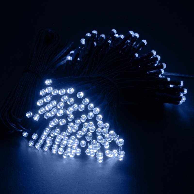White & Blue Solar Fairy Lights - 19.5m