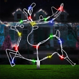 Load image into Gallery viewer, Multicolour Solar Light Led Reindeer Stakes - 47cm x 39cm x 190cm