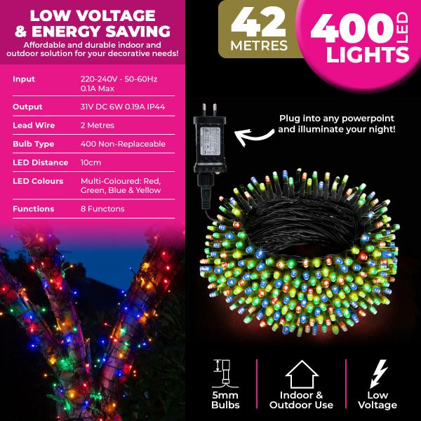 Multicolour Low Voltage Fairy Lights - 42m