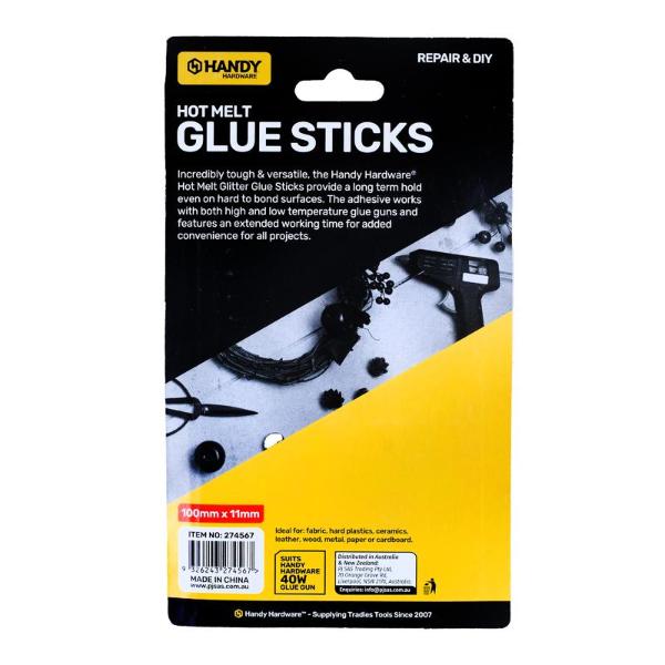 10 Pack Hot Melt Glitter Glue Gun Sticks - 10cm x 1.1cm
