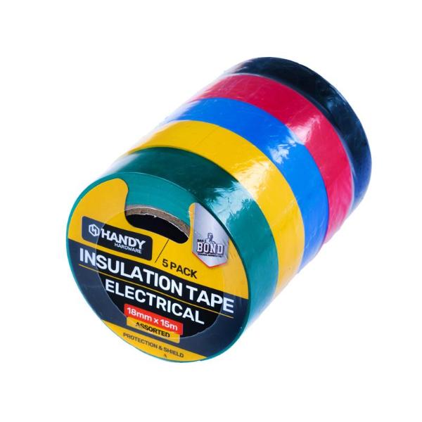 5 Pack Insulation Tape Electrical - 1.8cm x 15m