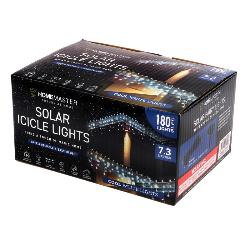 Cool White Led Icicle Shape Solar Light - 730cm