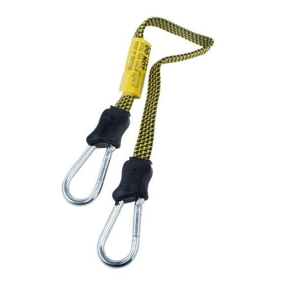 Yellow Heavy Duty Flat Bungee Cord With Carabiner - 50cm x 1.7cm x 0.4cm