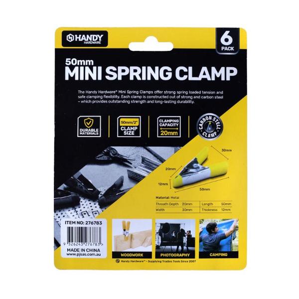 6 Pack Mini Spring Clamp - 1.7cm