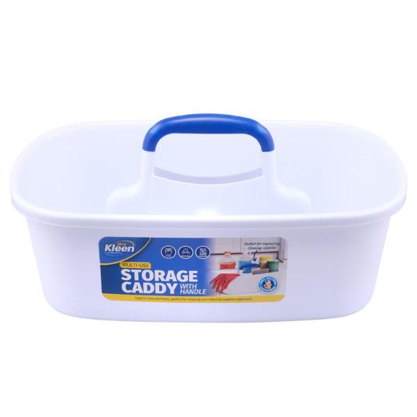 White Plastic Cleaning & Storage Caddy With Carry Handle