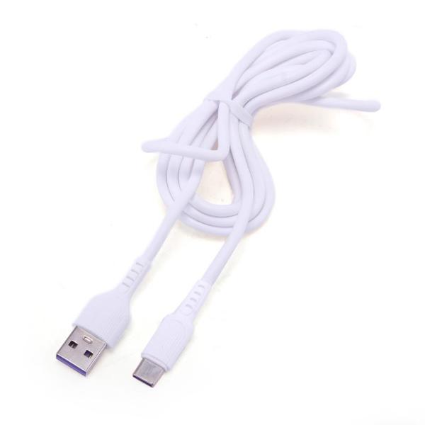 White Charge & Sync USB A To Type C PVC Cable - 200cm