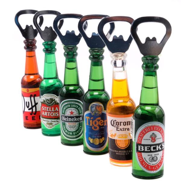 Assorted Beer Bottle Shape Bottle Opener Magnet - 13.5cm x 2.5cm