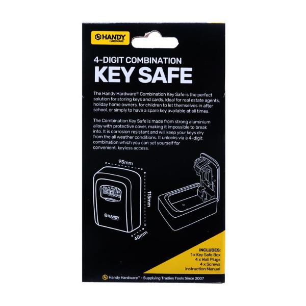 4 Digit Combination Mountable Key Safe - 11.5cm x 9.5cm x 0.4cm