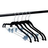 Load image into Gallery viewer, 5 Pack Black Velvet Coat Hanger With Clips
