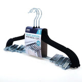 Load image into Gallery viewer, 5 Pack Black Velvet Coat Hanger With Clips
