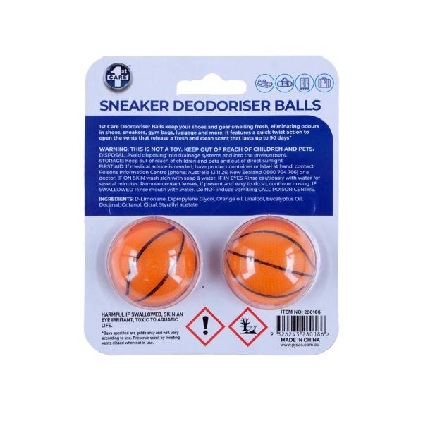 2 Pack Citrus Scented Shoe Deodorising Balls