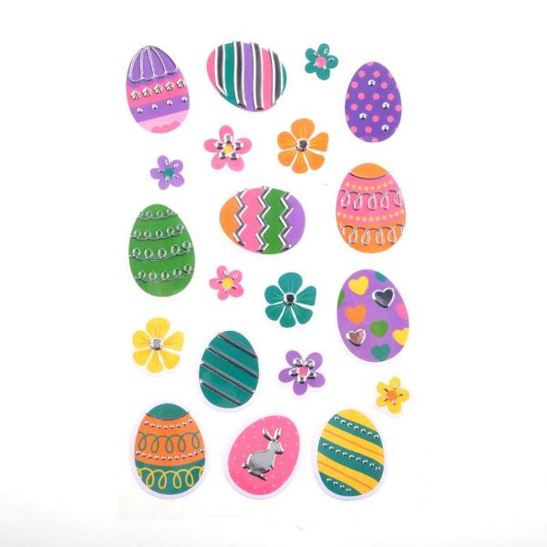 20 Pack Easter Embossed Foil Stickers - 14cm x 25cm