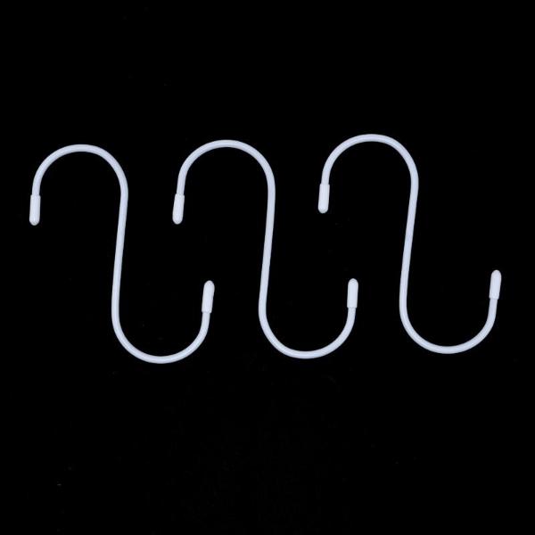 3 Pack PVC Coated S Hook With Scratch Proof Tip Protectors - 12.3cm x 5.5cm