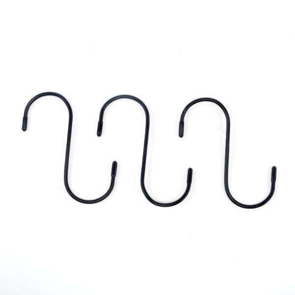 3 Pack PVC Coated S Hook With Scratch Proof Tip Protectors - 12.3cm x 5.5cm