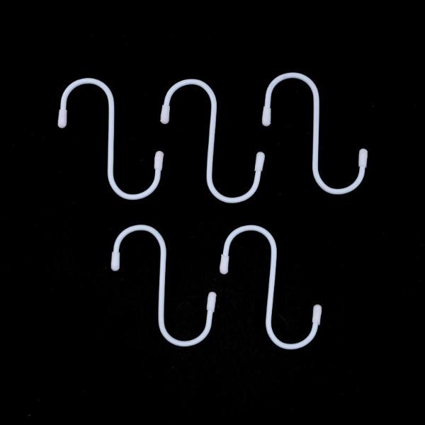 5 Pack PVC Coated S Hook With Scratch Proof Tip Protectors - 7.2cm x 3cm