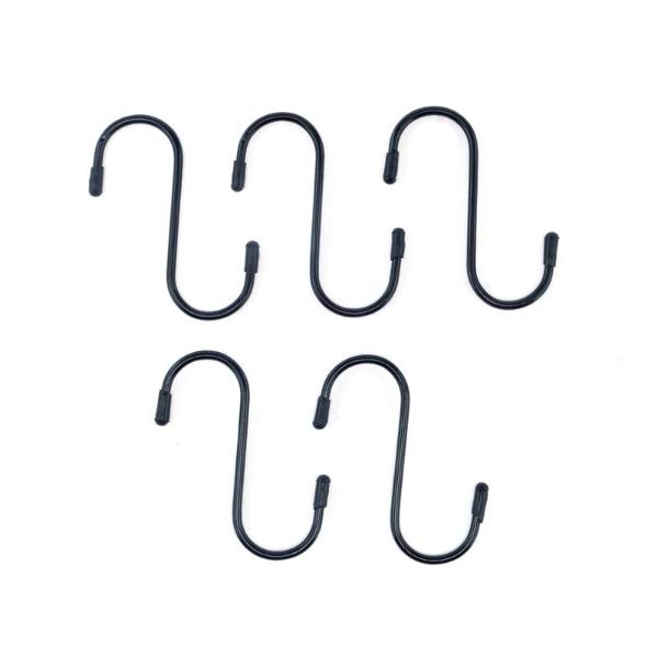 5 Pack PVC Coated S Hook With Scratch Proof Tip Protectors - 7.2cm x 3cm