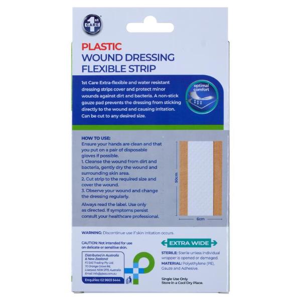 2 Pack Water Resistant Bandage Dressing Strips - 6cm x 50cm