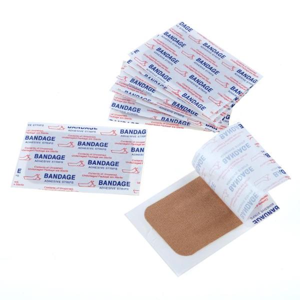 10 Pack Fabric Flexible Bandage Strips - 7.6cm x 5.1cm
