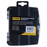 Load image into Gallery viewer, 30 Pack Black PVC Assorted Fasteners & Fixings Screw Hooks In Storage Case