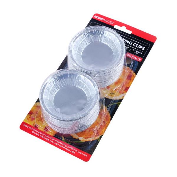 50 Pack Foil Pie Baking Cups - 8cm x 1.8cm