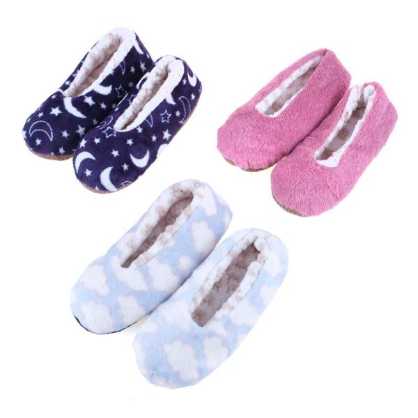 Womens Footlet Sherpa Lined No Ribbon Slippers