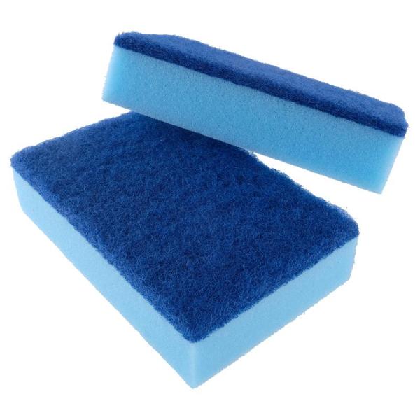 2 Pack Jumbo Sponge With Top Scourer - 15cm x 10cm x 3.5cm