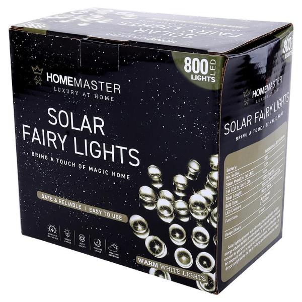 8 Functions Warm White Solar Led Fairy Lights - 49.5cm
