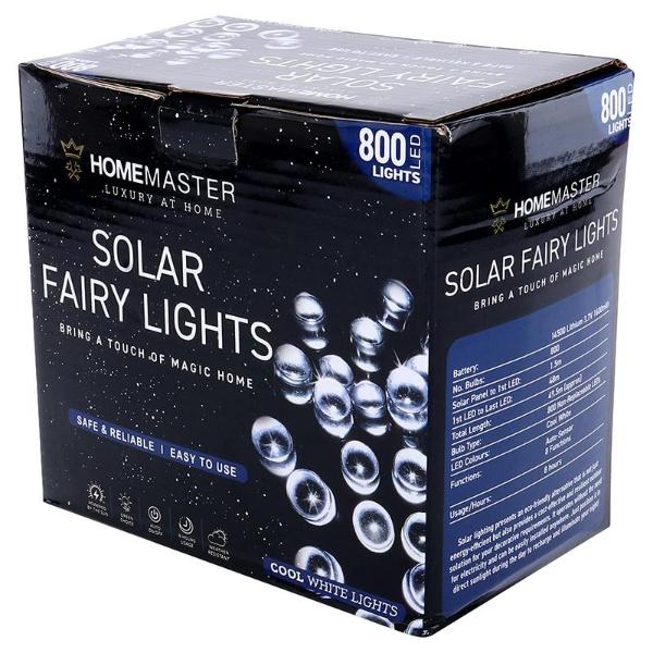 8 Functions Cool White Solar Led Fairy Lights - 49.5cm