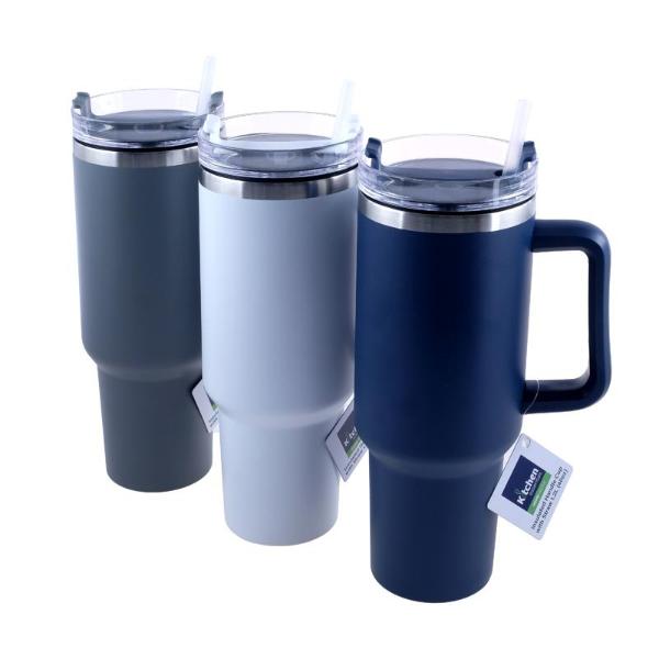 Insulated Handle Cup With Straw - 1.2L
