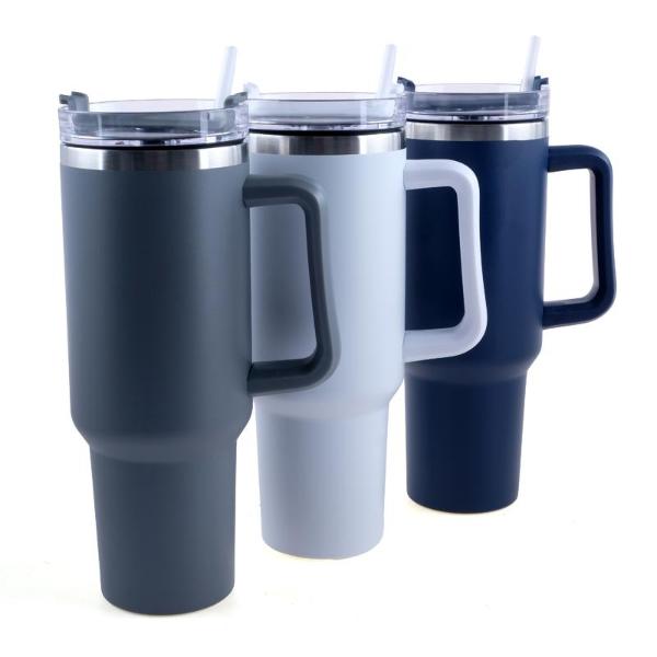Insulated Handle Cup With Straw - 1.2L