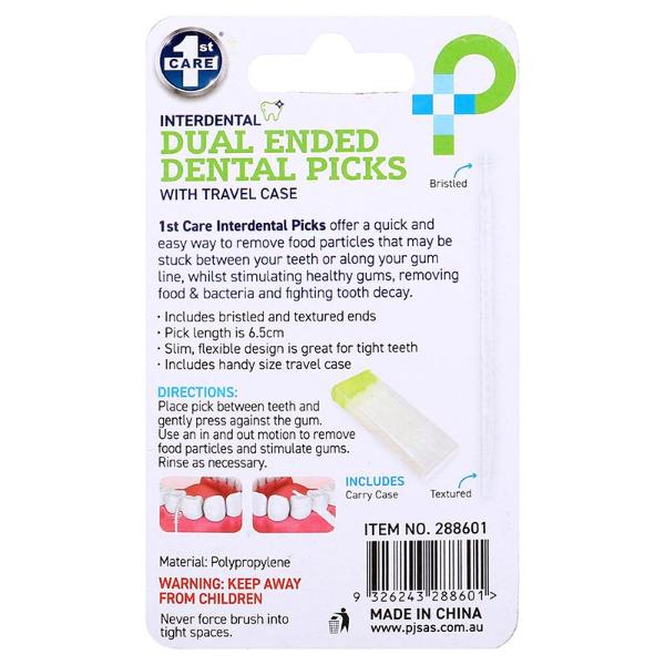 60 Pack Interdental Dual Ended Dental Picks With Bonus Travel Case