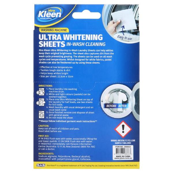 20 Pack Ultra Whitening In Wash Laundry Sheets