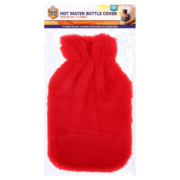 Coral Fleece Coloured Hot Water Bottle - 1.7L