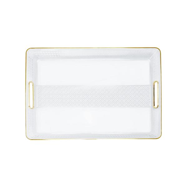 Oblong Serving Tray With Gold Edge - 28cm x 42cm