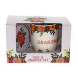Load image into Gallery viewer, 2 Pack Grandma Tropic Floral Mug Coaster Set - 250ml
