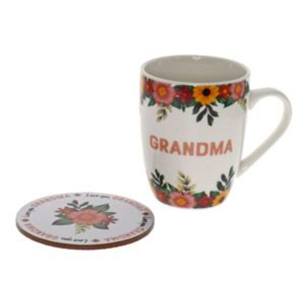 2 Pack Grandma Tropic Floral Mug Coaster Set - 250ml