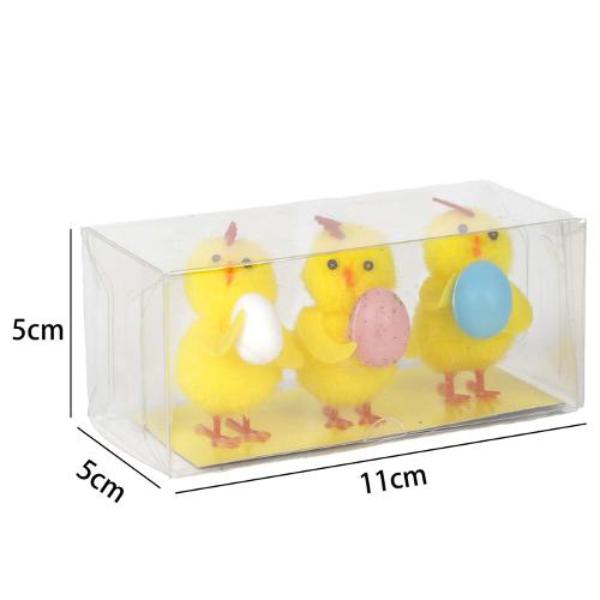 3 Pack Easter Chicks Eggs - 5cm