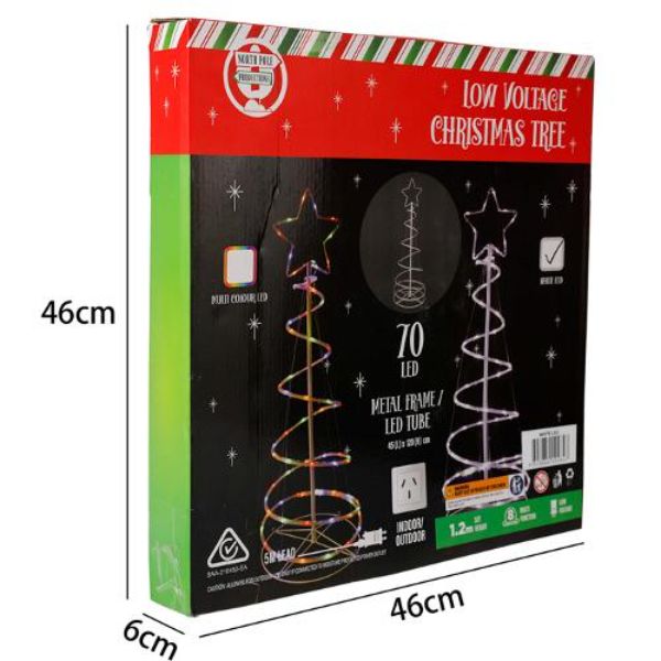 White Metal Christmas Tree Led Tube 120cm The Base Warehouse
