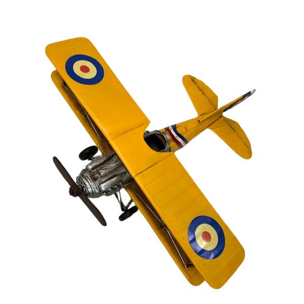 Metal Yellow Airplane - 35cm x 31cm x 11cm