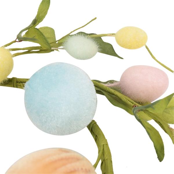 Velvet Egg Wreath - 27cm