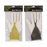 Load image into Gallery viewer, Gold Or Black Gatsby Stretch Link Ring Bracelet