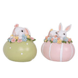 Load image into Gallery viewer, Polyresin Egg With Bunny - 15cm x 10.5cm x 15.3cm