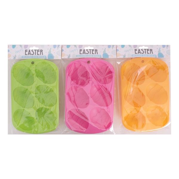 Assorted Easter Silicone Egg Chocolate Mould - 12cm x 21cm x 2.5cm