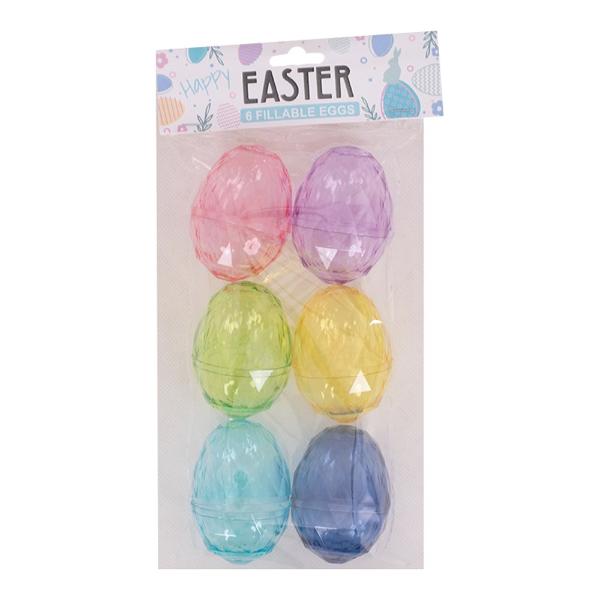 6 Pack Iridescent Fillable Eggs - 6cm