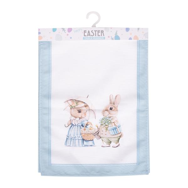 Canvas Printed Easter Old World Bunny Table Runner - 33cm x 180cm