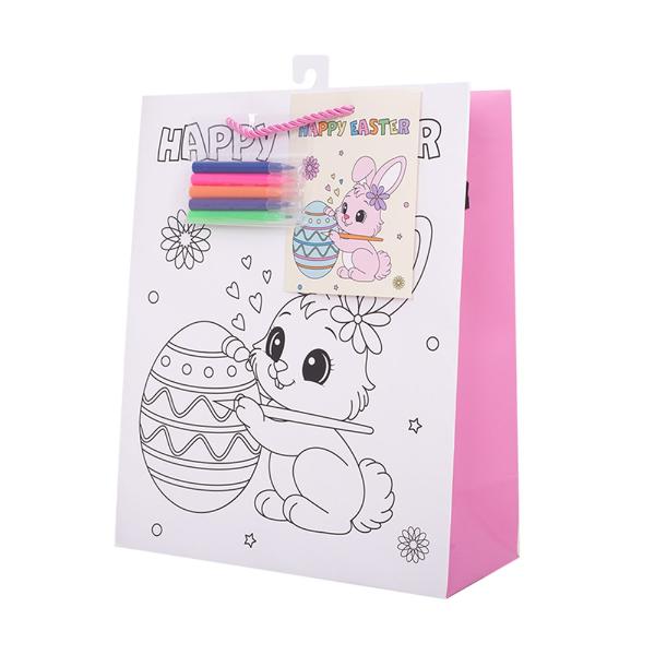Diy Easter Gift Bag With Crayons - 26cm x 32cm x 12cm