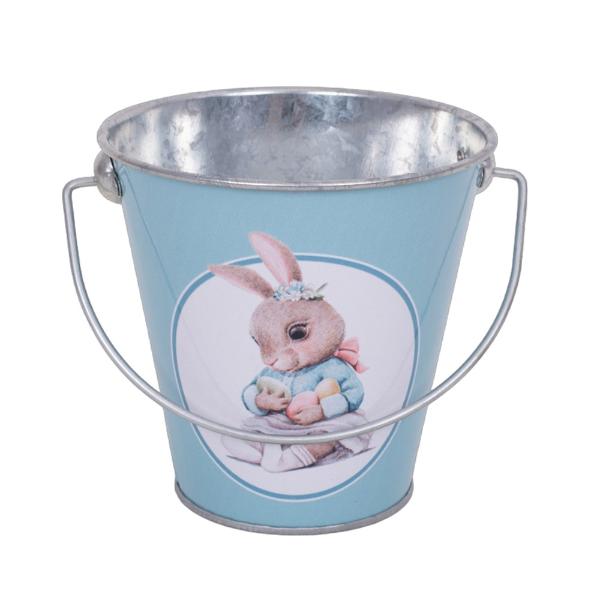 Metal Old World Easter Bucket - 11.5cm x 11cm